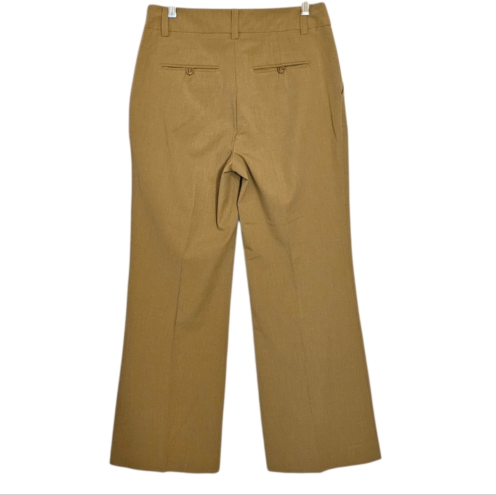 Trina Turk Tan Wide Leg Dress Pants Size 4 Made‎ in USA Camel Trousers Career